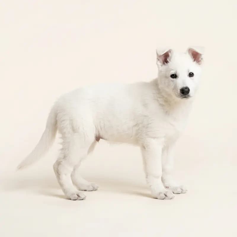 德国牧羊犬 Welpe in 白色