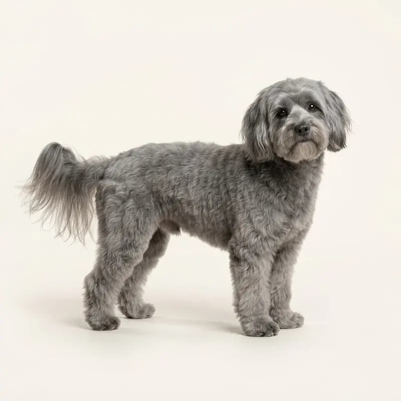 Terrier tibetano adulto en Gris