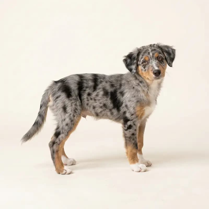 澳洲牧羊拉布拉多犬（澳大利亚牧羊犬 x 拉布拉多犬） Welpe in 蓝色大理石（Blue Merle）