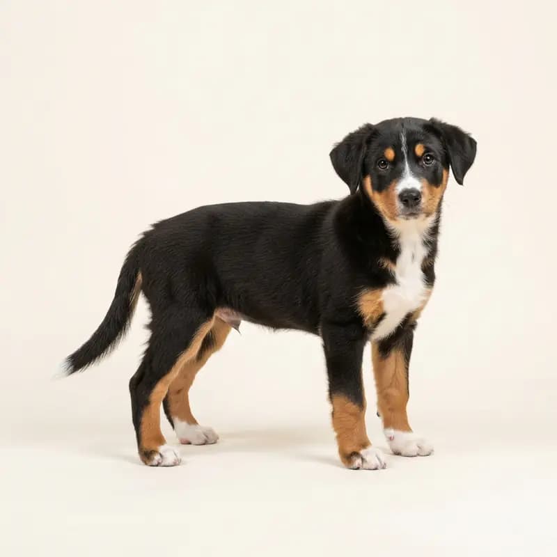 Cão da Montanha de Appenzell Welpe in Tricolor