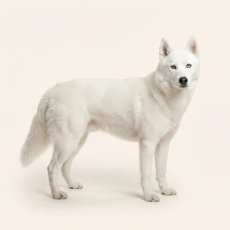 Adult Siberian Husky in White