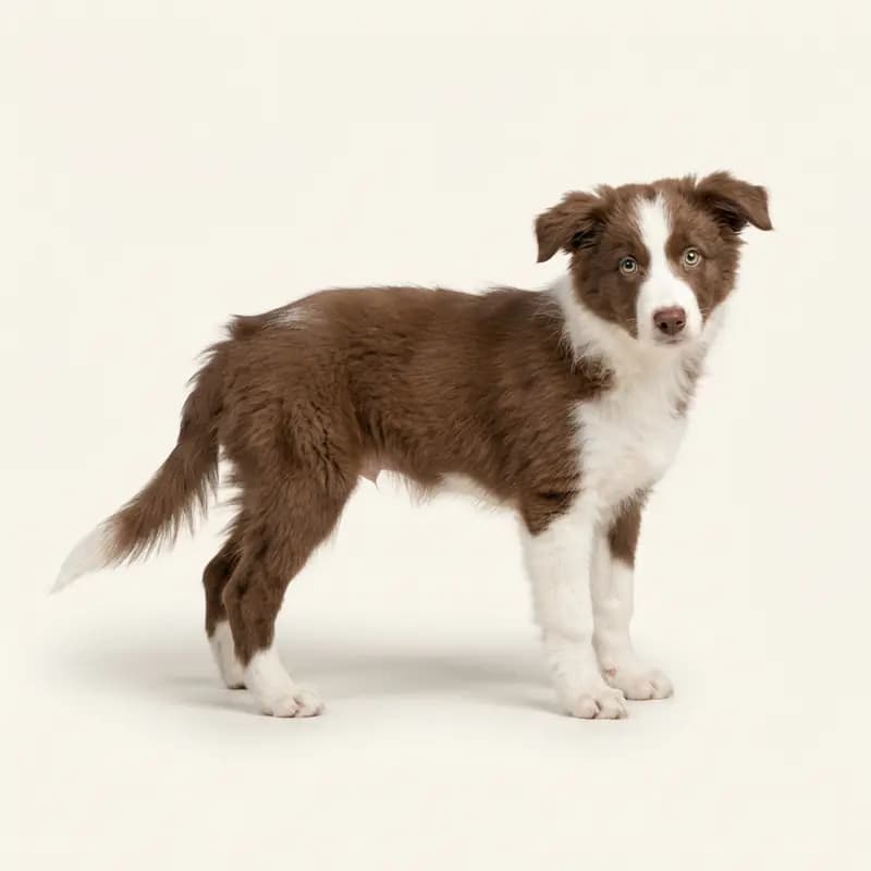 边境牧羊犬 Welpe in 棕白色