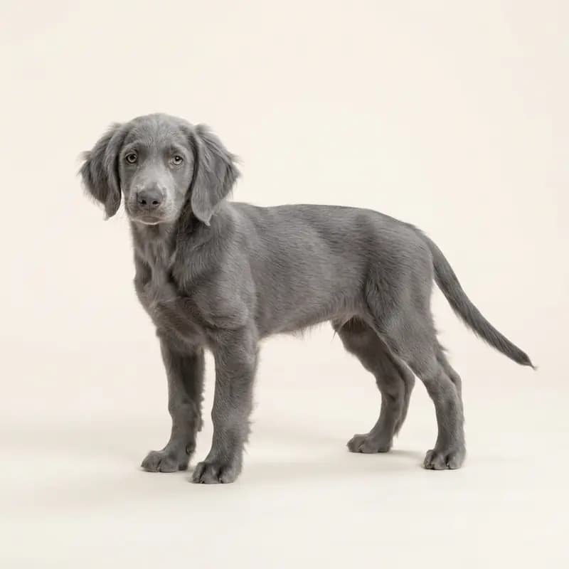 魏玛猎犬（长毛） Welpe in 蓝色