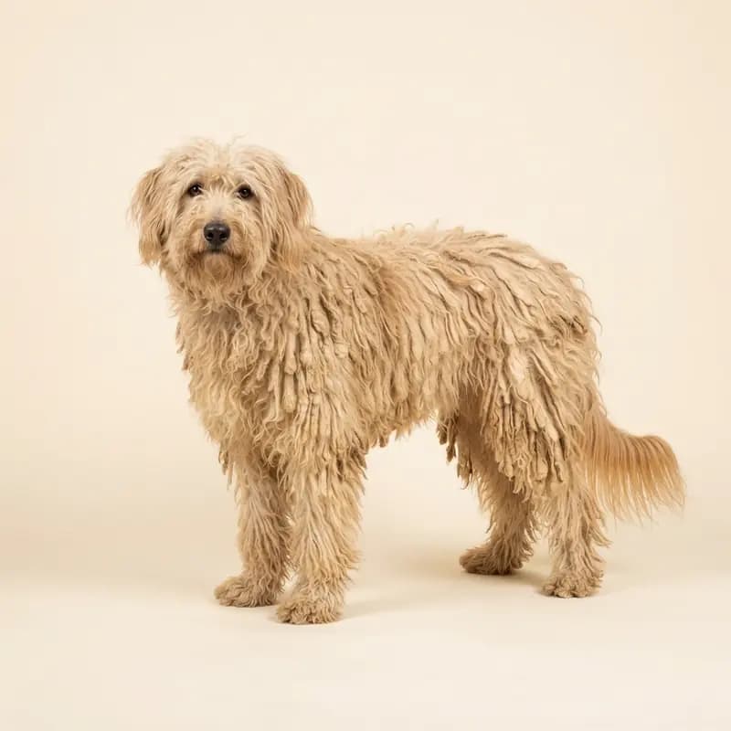 浅黄褐色的成年贝加马斯卡牧羊犬