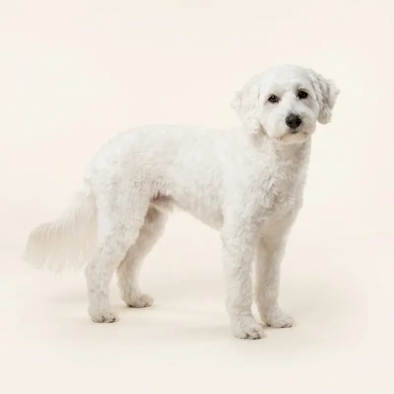 Aussiedoodle adulto en Blanco