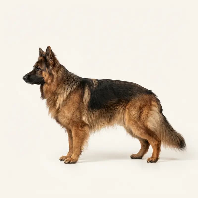 Uzun tüy tüy tipine sahip Eski Alman Çoban Köpeği