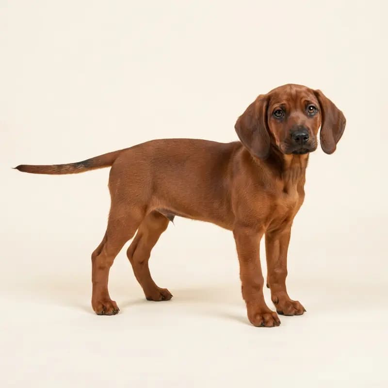 汉诺威嗅觉猎犬 Welpe in 红色