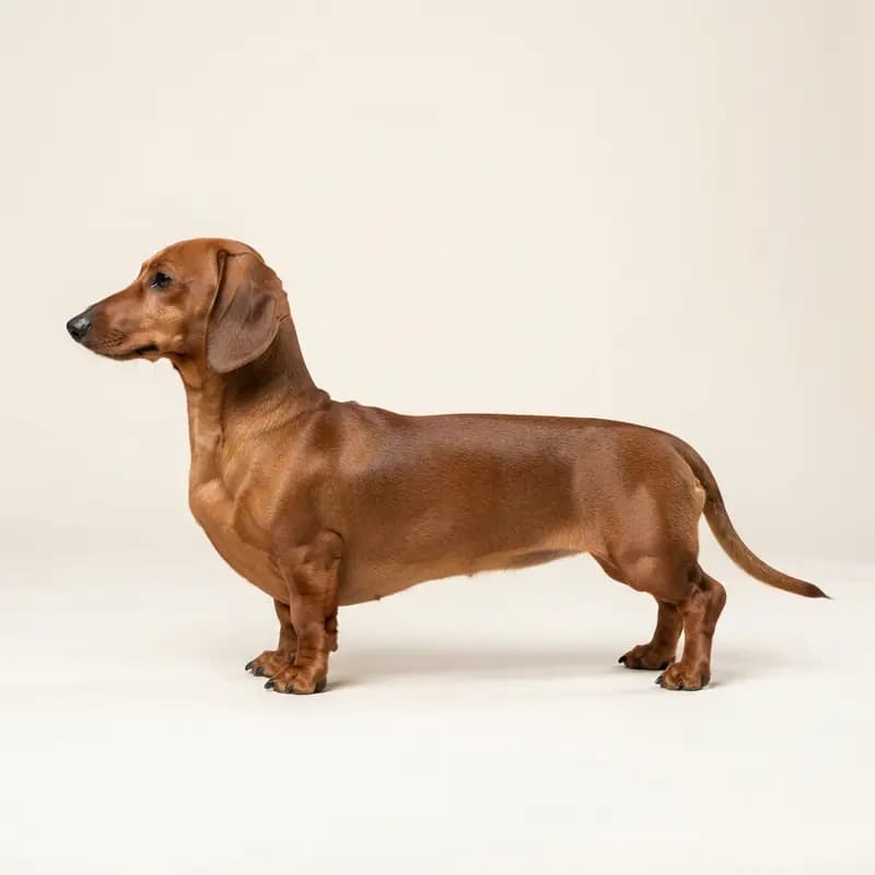 平滑毛毛型的腊肠犬