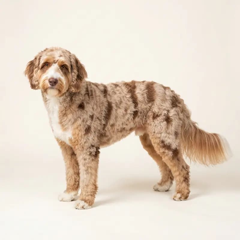 Aussiedoodle adulto en Merle rojo