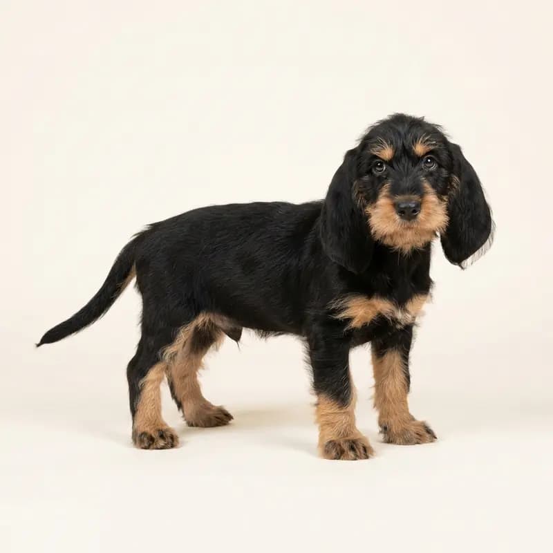 Büyük Basset Griffon Vendeen Welpe in Siyah-tan