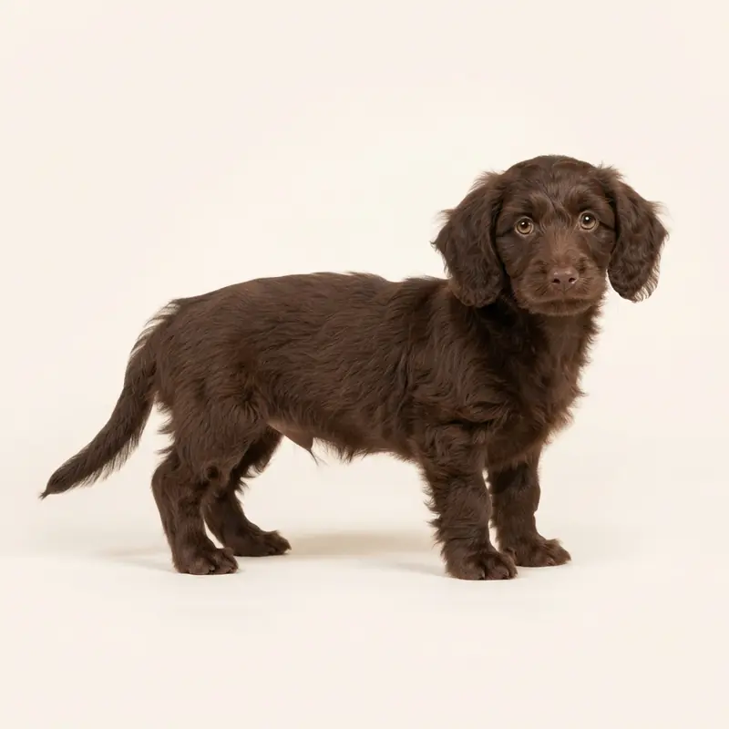 Doxiepoo puppy in 巧克力色