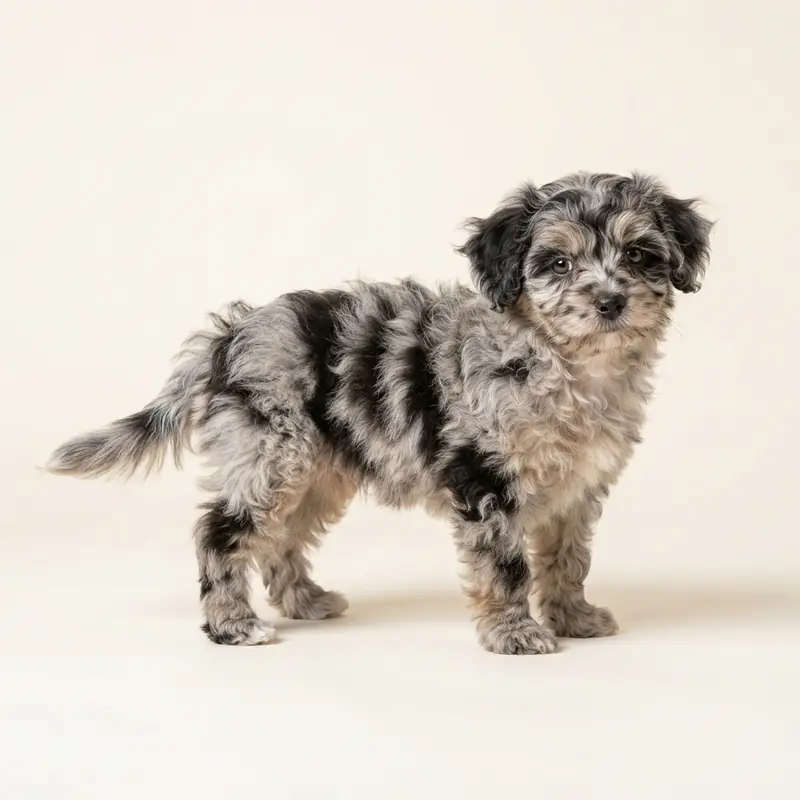 Pomapoo puppy in 大理石色（Merle）