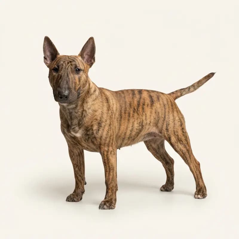 虎斑色的成年迷你斗牛犬