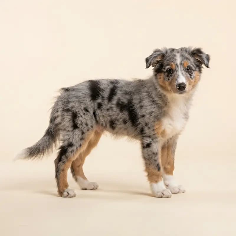 边境牧羊犬 Welpe in 蓝色大理石（Blue Merle）