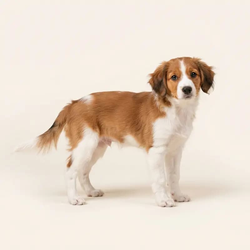 荷兰库伊克雄杰犬 Welpe in 红白色