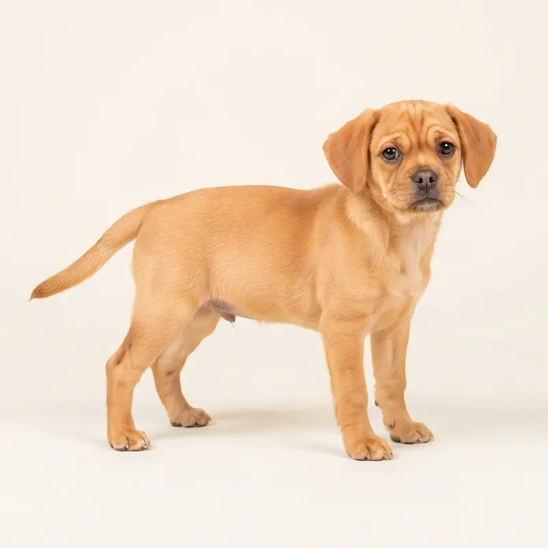 Puggle puppy in 杏色