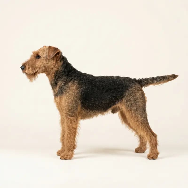 Orta uzunlukta tüy tüy tipine sahip Welsh Terrier