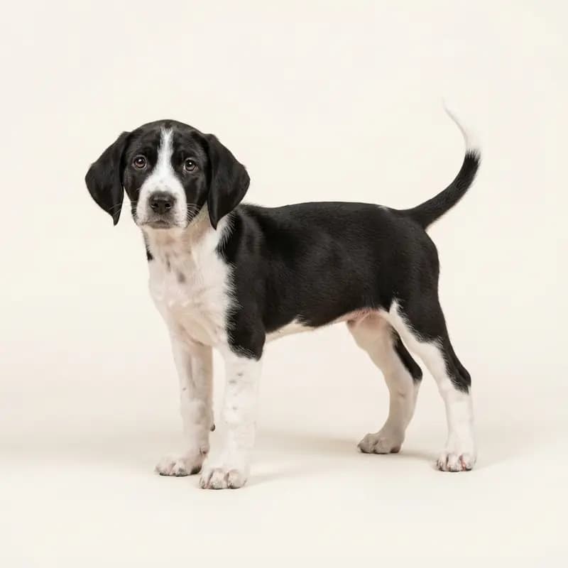 英国猎狐犬 Welpe in 黑白色