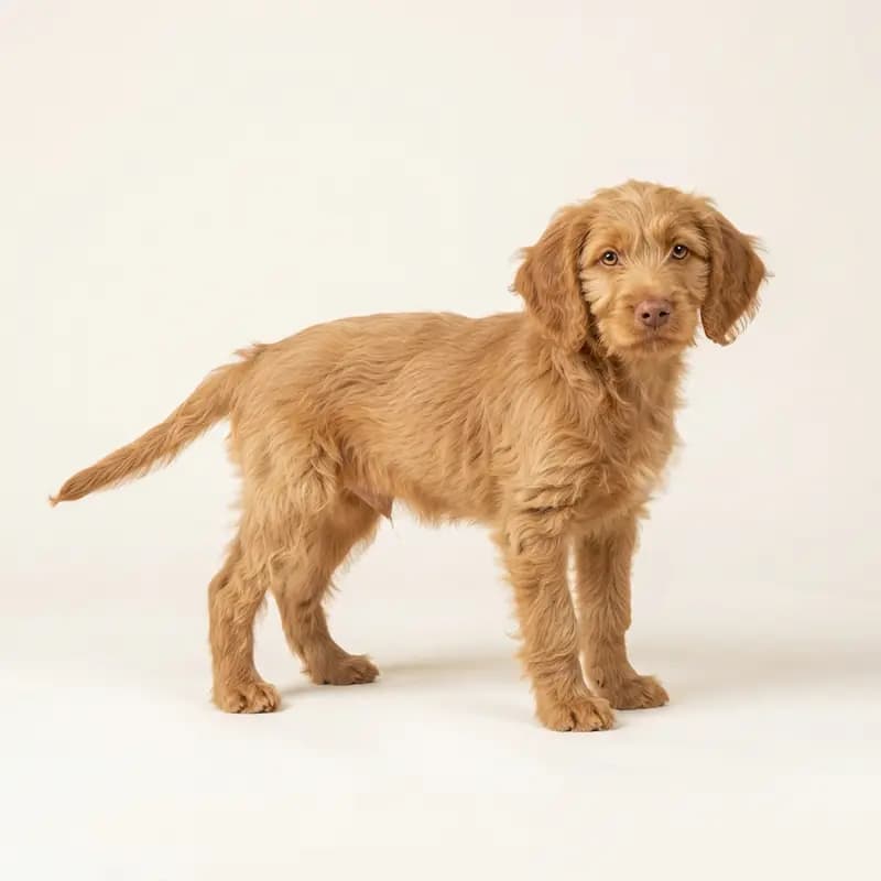皮卡第猎犬 Welpe in 棕褐色