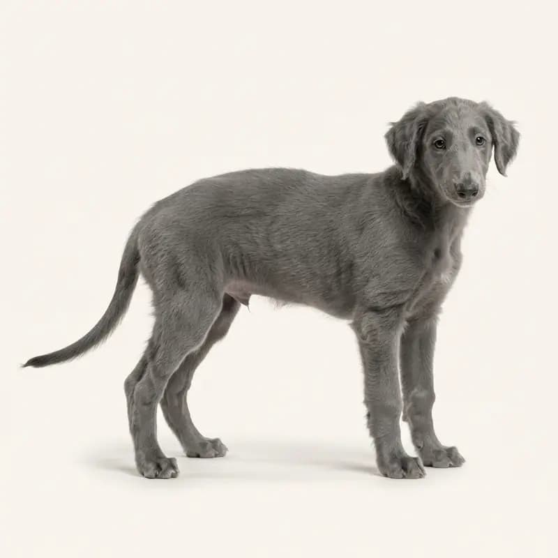 俄罗斯猎狼犬 Welpe in 灰色