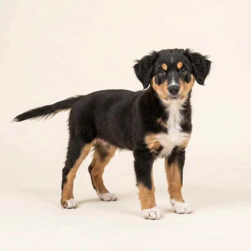 澳洲牧羊拉布拉多犬（澳大利亚牧羊犬 x 拉布拉多犬） Welpe in 三色