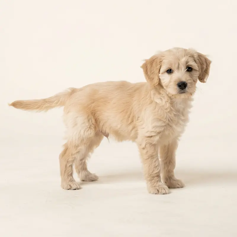Jackapoo puppy in 奶油色