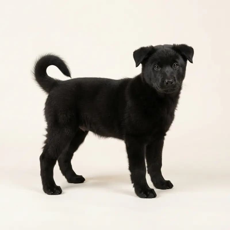 挪威猎麋犬 Welpe in 黑色