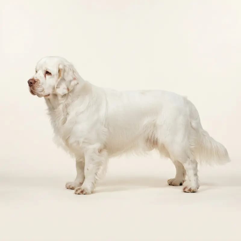 中长毛毛型的克伦伯猎犬