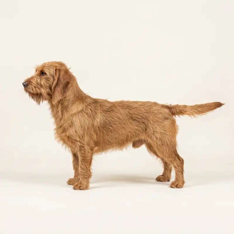 Basset fauve de Bretagne avec Poil dur