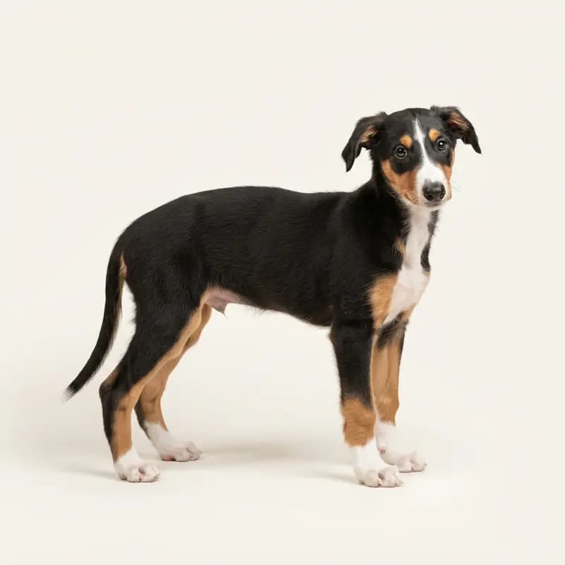 波兰灵缇犬 Welpe in 三色