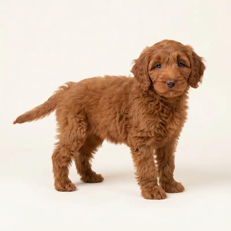 Whoodle puppy in 红色