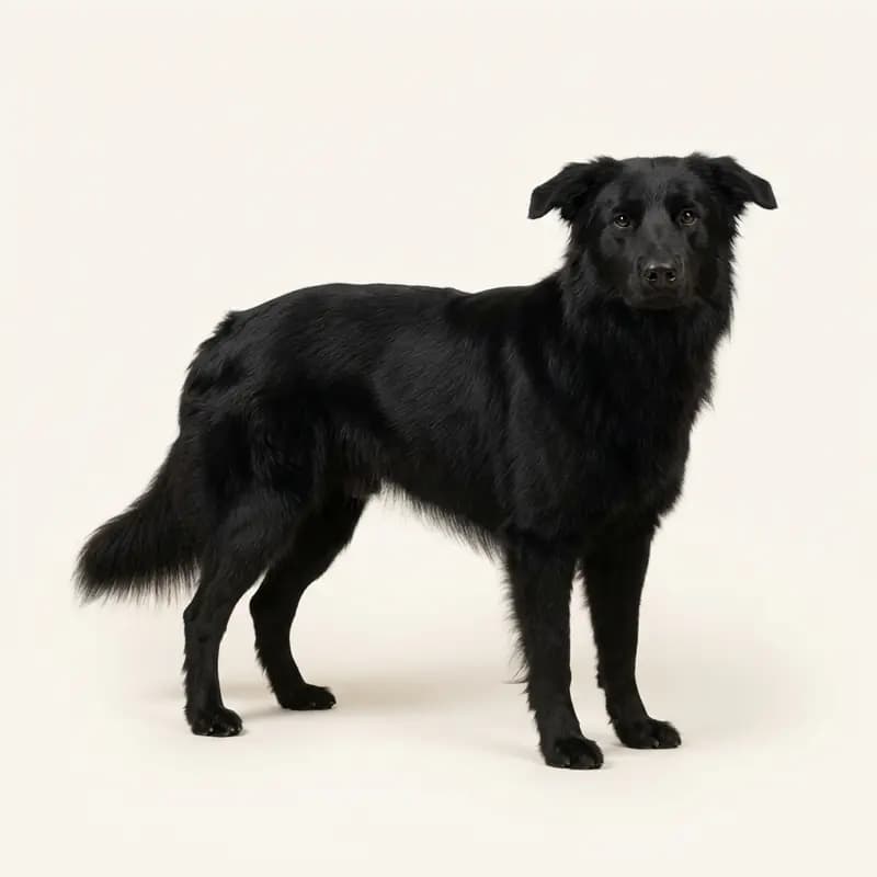 黑色的成年阿尔卑斯牧羊犬