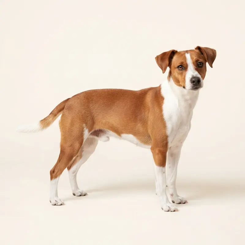 Rat Terrier adulto in Bianco e rosso