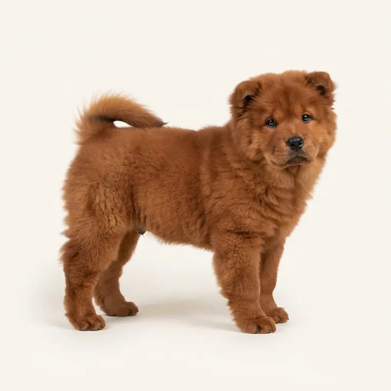 松狮犬 Welpe in 红色