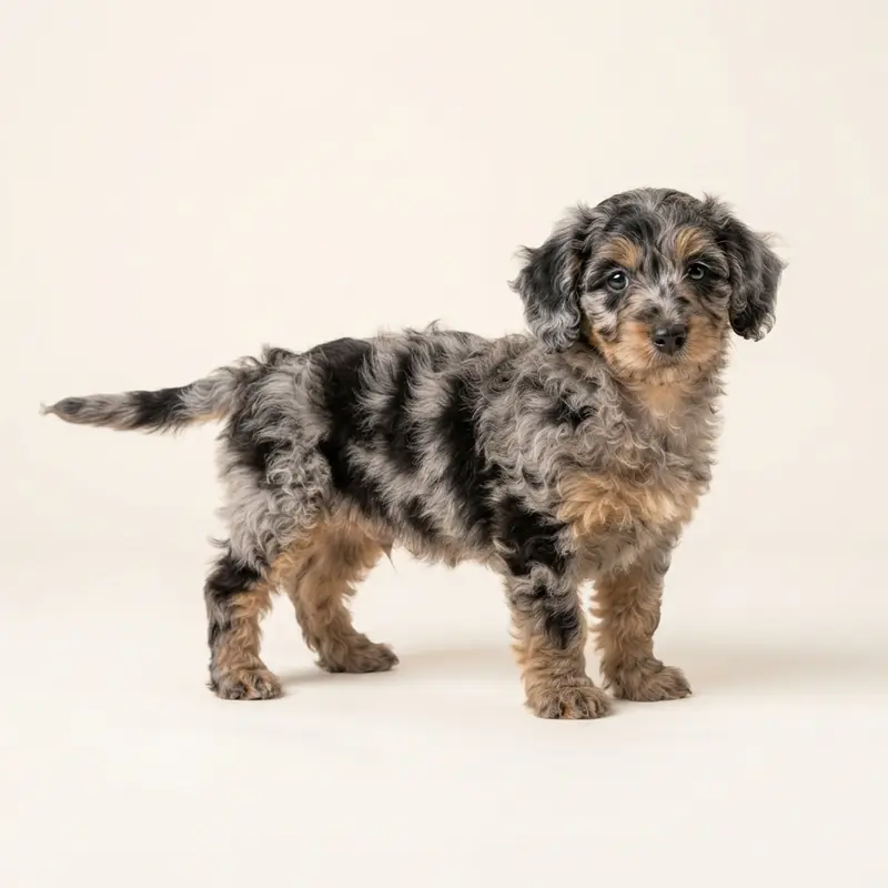 Doxiepoo puppy in 大理石色（Merle）
