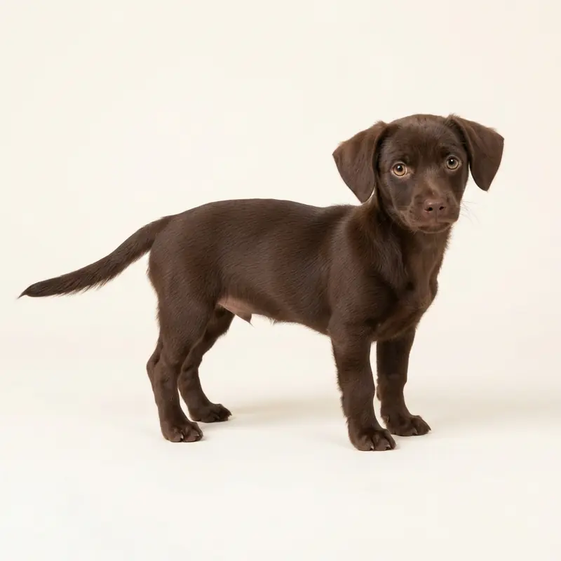 Chiweenie puppy in 巧克力色