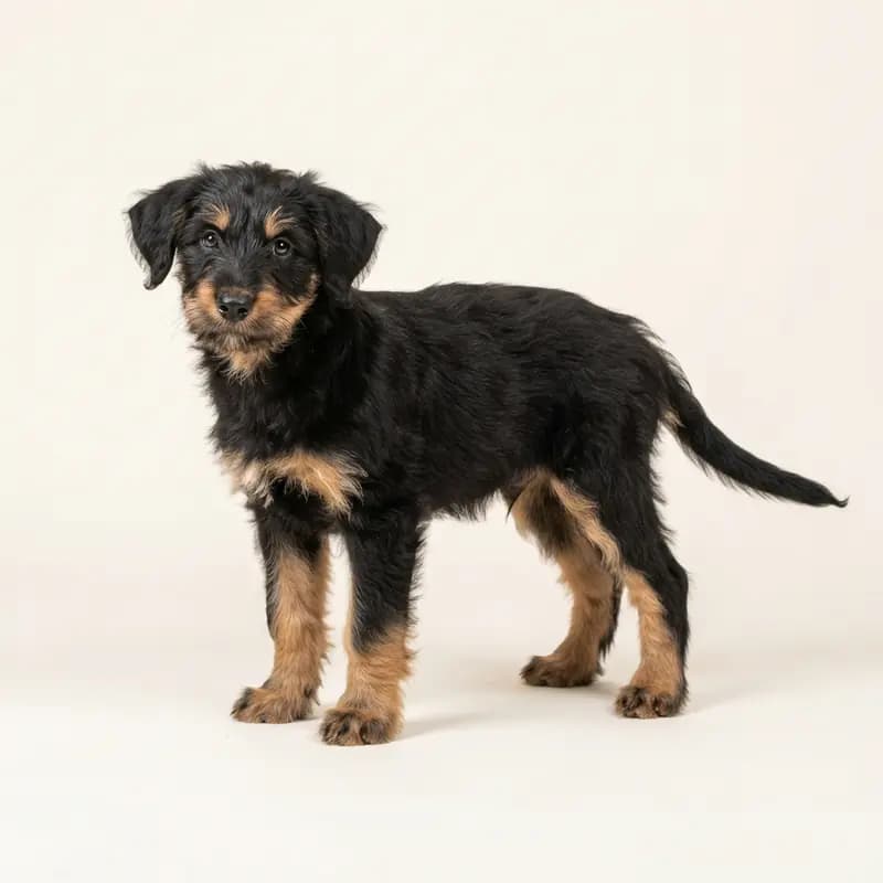 加泰罗尼亚牧羊犬 Welpe in 黑褐双色