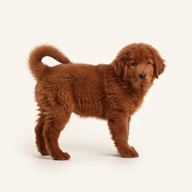 Tibetansk Mastiff Welpe in Rød