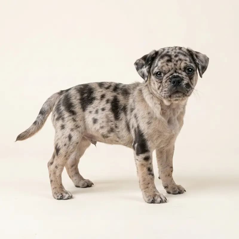 巴哥犬 Welpe in 大理石色（Merle）