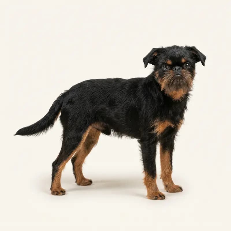 黑褐双色的成年布鲁塞尔格里芬犬