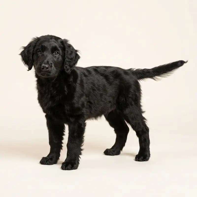 Tollerdoodle (Nova scotia Duck Tolling Retriever x Puddel) Welpe in Sort