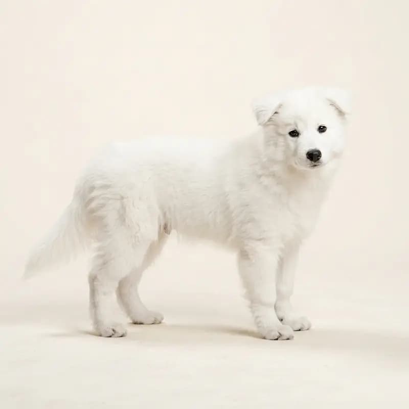 Chien finlandais de Laponie (Suomenlapinkoira) Welpe in Blanc