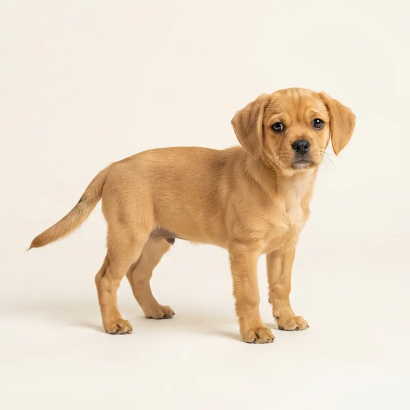 Puggle puppy in 棕褐色