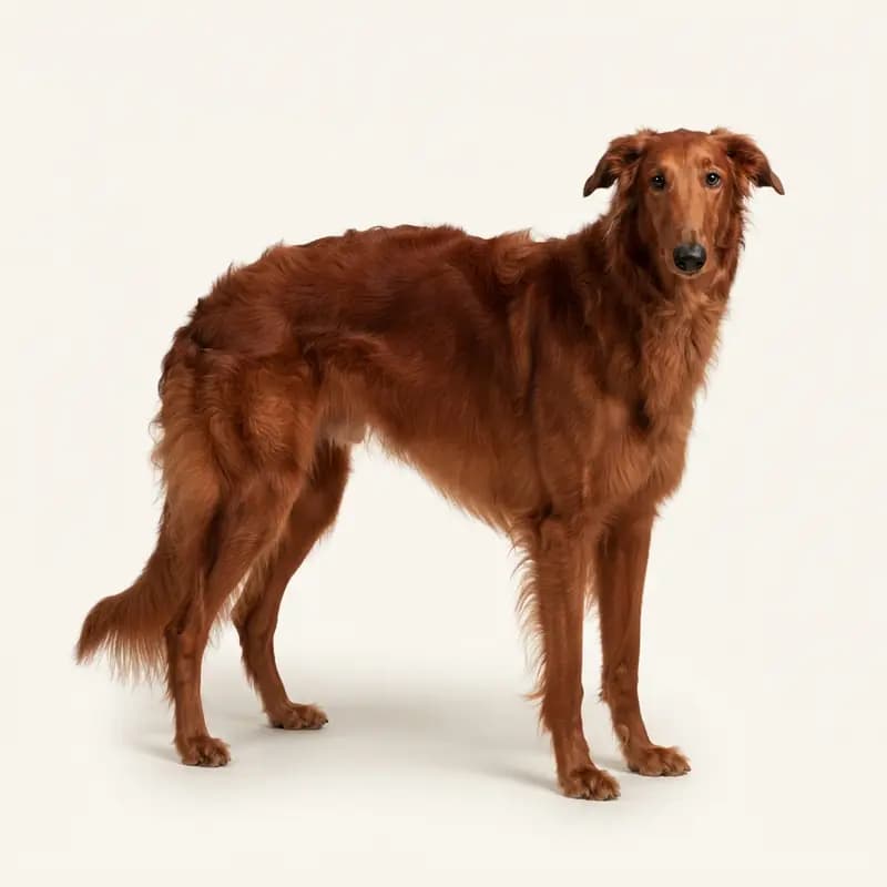 红色的成年俄罗斯猎狼犬