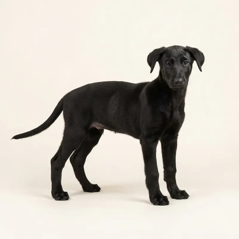 波兰灵缇犬 Welpe in 黑色