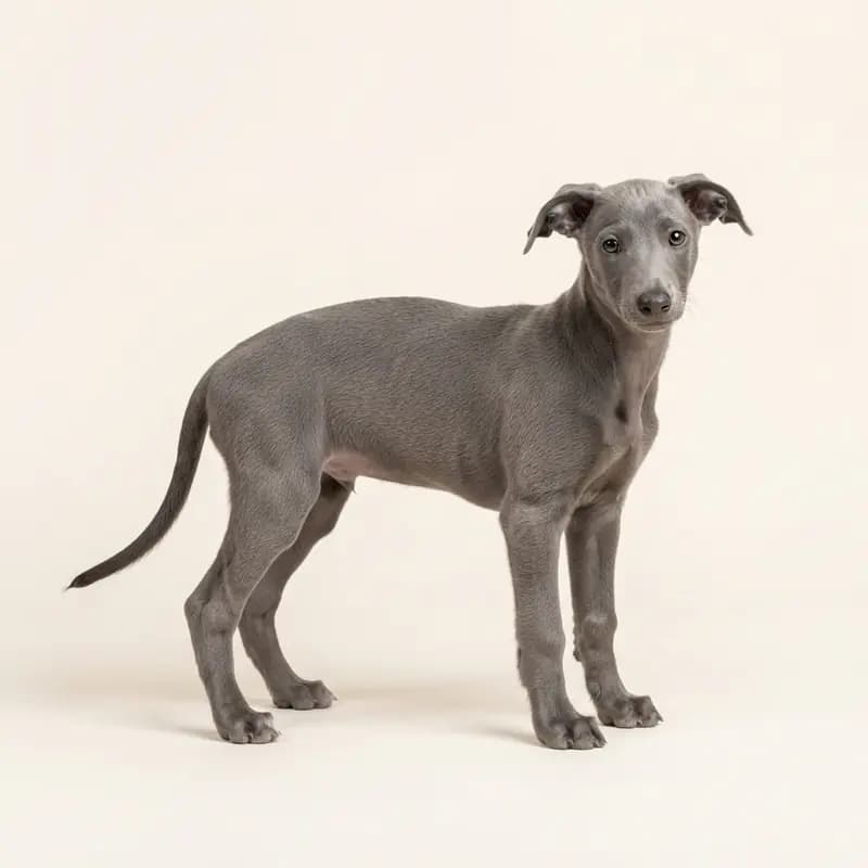波兰灵缇犬 Welpe in 灰色