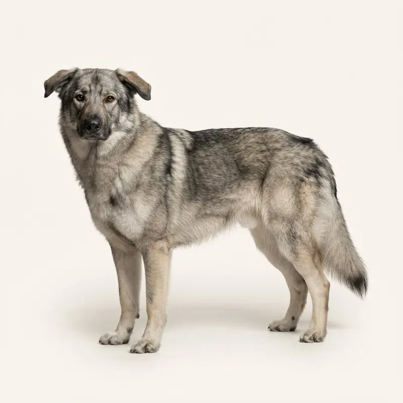 狼灰色的成年德国熊犬