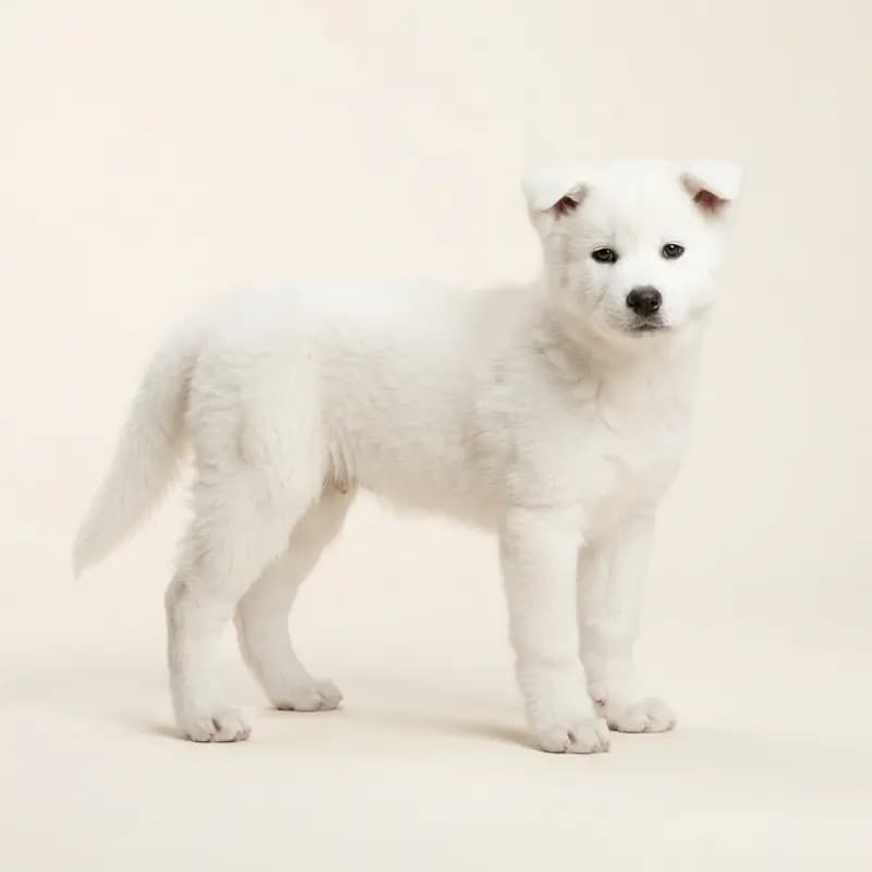 Akita Welpe in Weiß