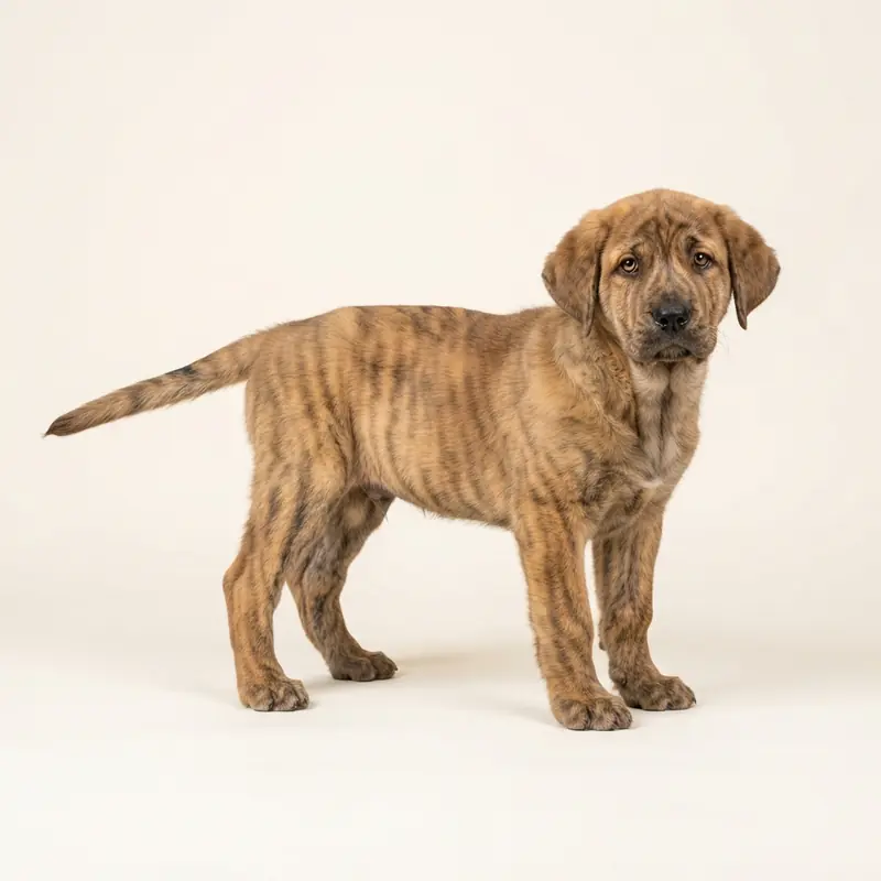 Spansk mastiff-hvalp i farven Stribet