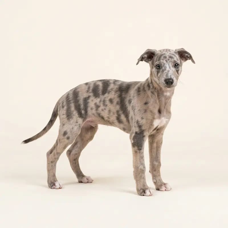 惠比特犬 Welpe in 大理石色（Merle）